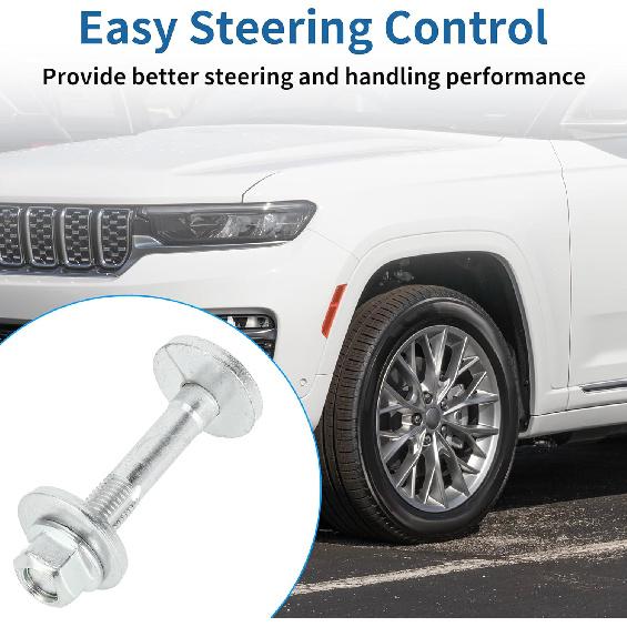 Camber Alignment Bolt No.33306770968 with Nut Gasket Rear Suspension Camber Bolt Kit for BMW X5 2007-2018 Metal Silver Tone