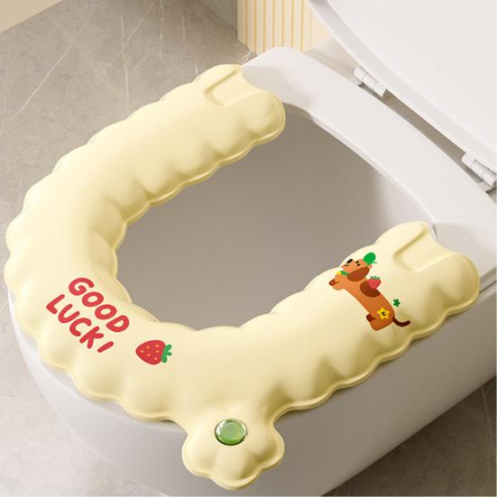 Assento de Vaso Sanitário Padrão Desenho Animado Antiderrapante Adesivo Descascar e Colar Protetor de Assento de Vaso Sanitário Autoadesivo Cobertura de Assento de Vaso Sanitário para Banheiro com Neutralizador de Odores de Aromaterapia