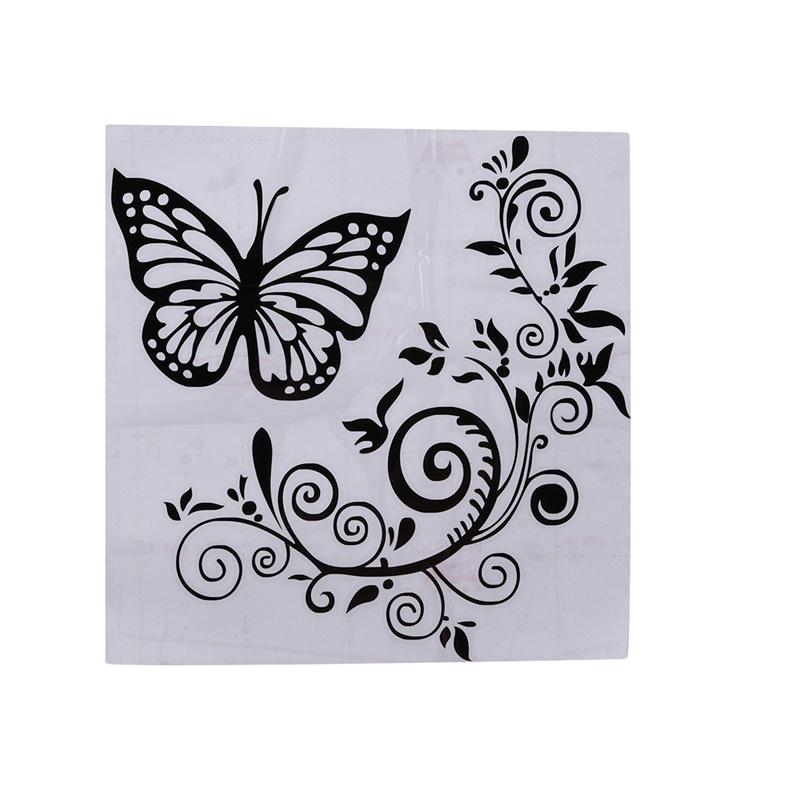 Car Sticker Butterfly Flower Pull Car Rear Wi9Lshield Decal Decoration Useful