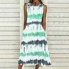 Ladies Oversized Sleeveless Round Neck Dress Vibrant Large Bouquet Floral Loose Midi Gown