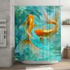 Luxury Goldfish Print Shower Curtain for Bathroom Decor Waterproof Fabric with Rings