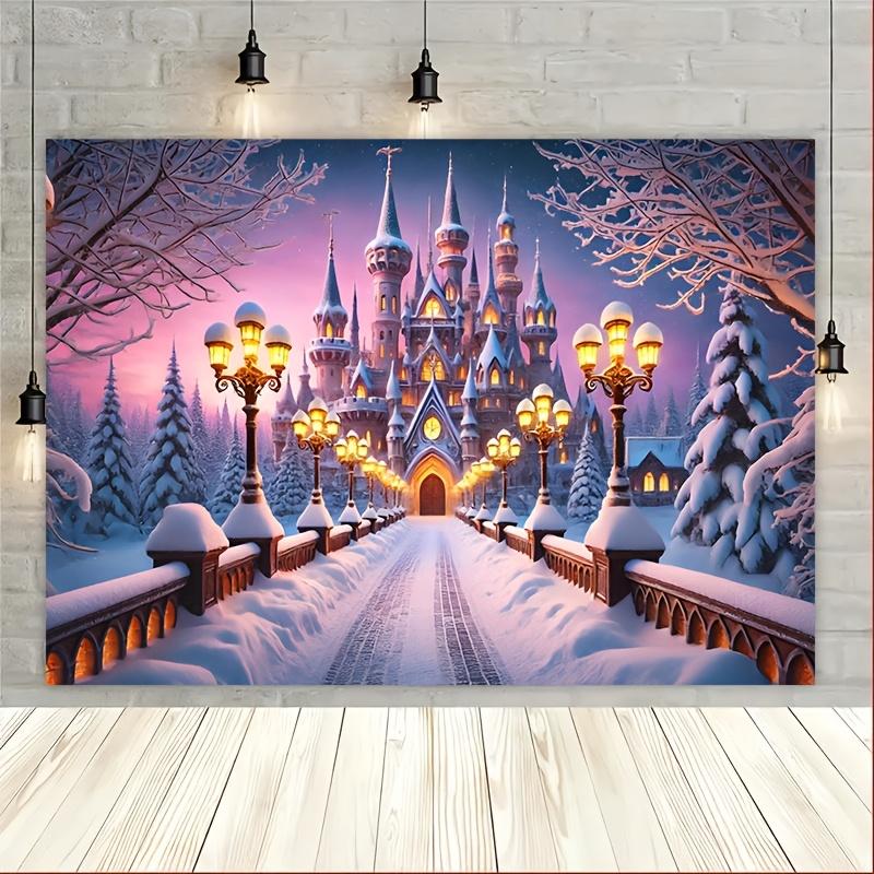 1Pcs Magical Castle Winter Wonderland Decoration Background Winter Backdrop For Photo Studio Photo Booth Party