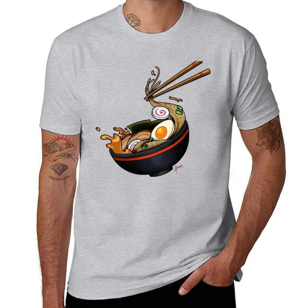Ramen Bowl TShirt street wear animal prinfor boys vintage luxury clothes men