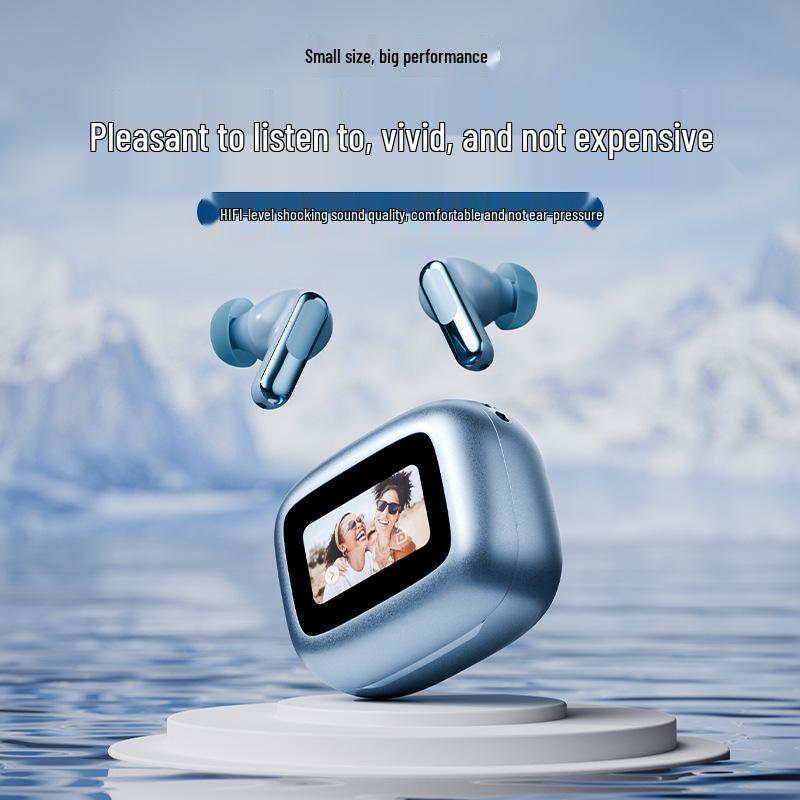 Smart Bluetooth Earbuds with Color Screen, Touch Control, ANC Dual Noise Cancelling, In-Ear, Wireless.