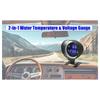 Digital Blue LED 2-In-1 Water Temperature& Voltage Meter Gauge Set- For 12V/24V Vehicle Systems