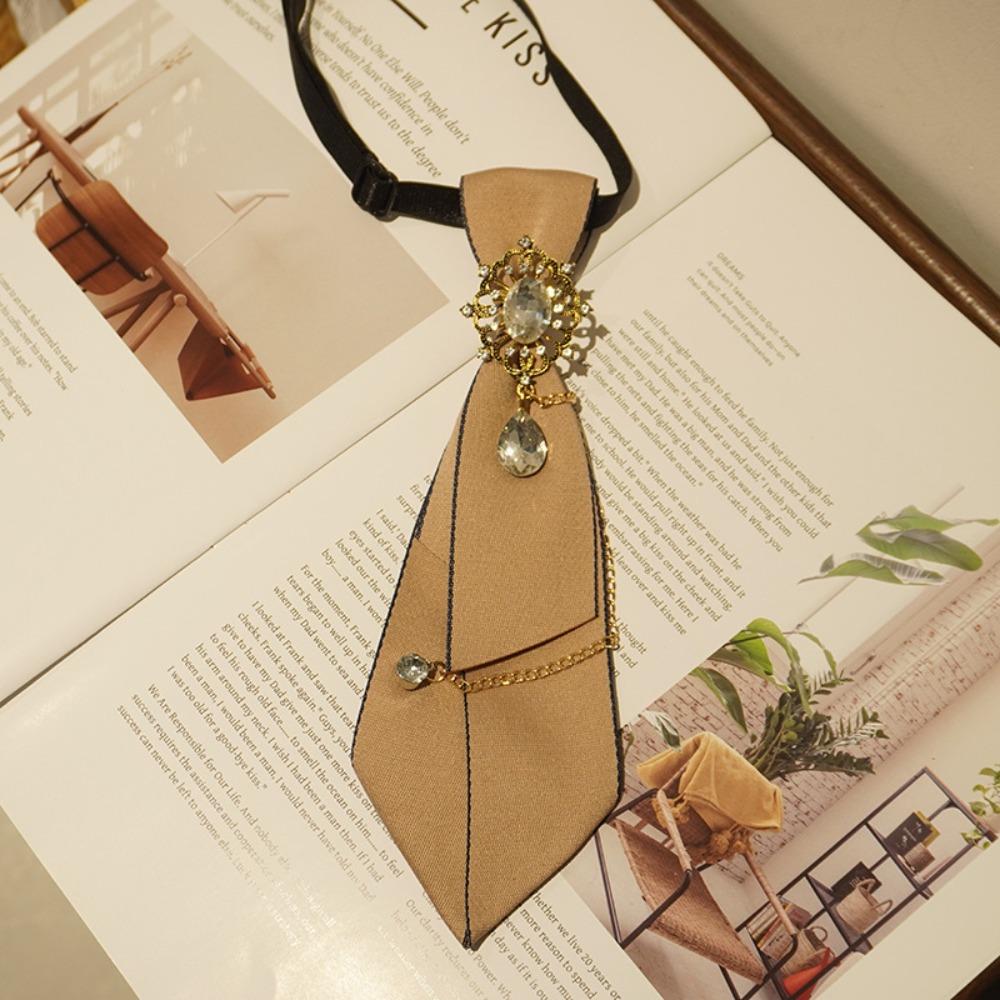 

Crystal Zinc Zinc Alloy Rhinestone Necktie Geometric Shirt Tie Y2K Pre-tied Tie Men Style 2