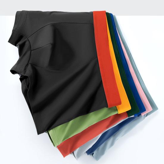 Men Boxer Underwear Elastic Mid-rise Tight Cut High Elasticity Shorts Panties Patchwork Color U-Convex Breathable Panties
