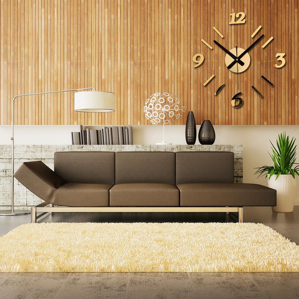 DIY 3D Acrylic Mirror Wall Clock Creative Wall Stickers Europe Quartz Living Room Clock Home Decoration High Quality