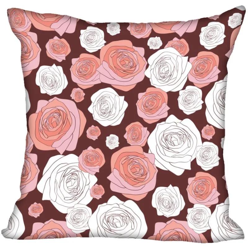 Invisible Zipper Throw Pillowcase Famous Art Floral Home Decor Satin