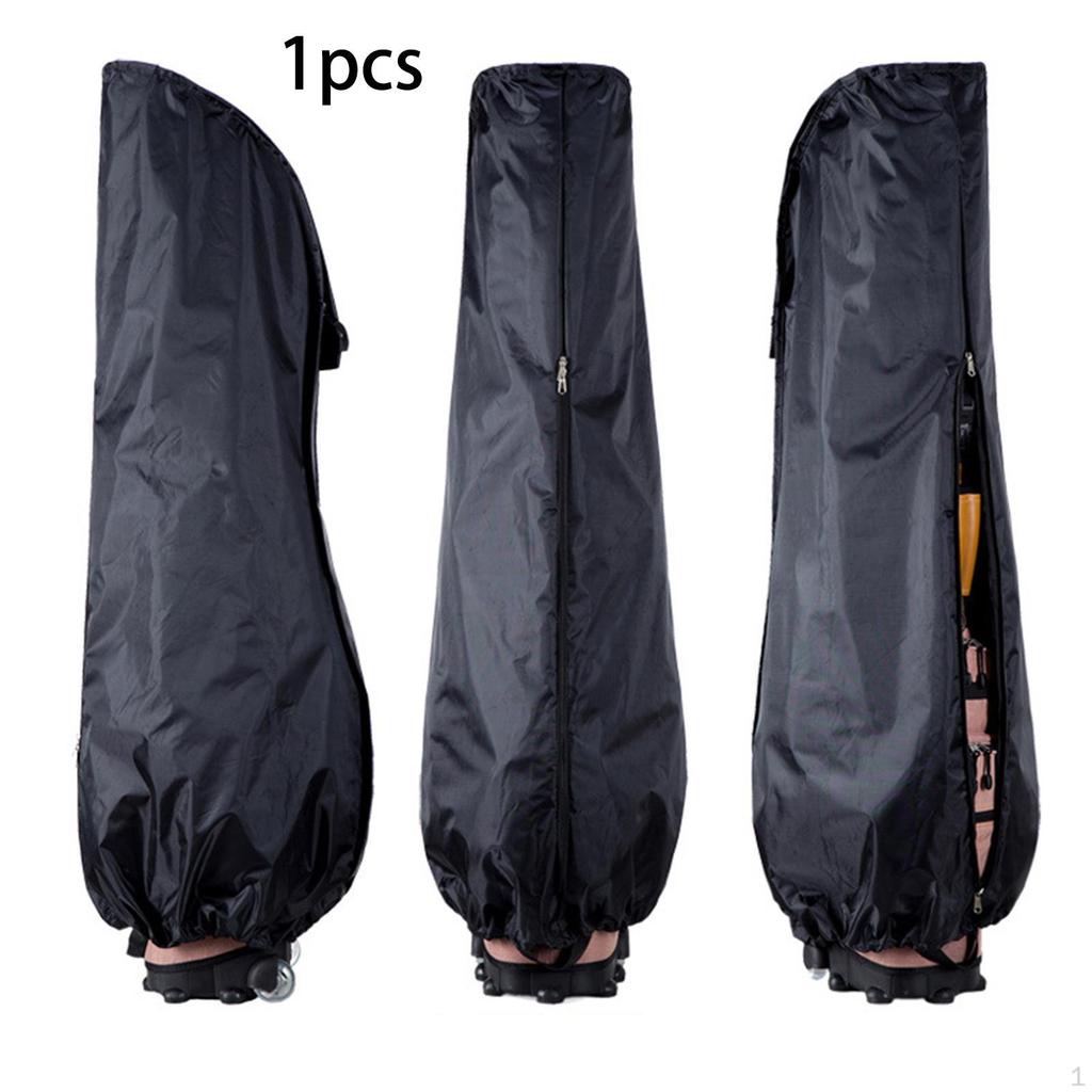 Golf Bag Cover Dust for Mens Women Golfer with Zipper Sturdy Nylon Black Storage