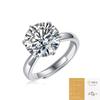 Sterling Moissanite Ring Women Lightweight Adjustable Solitaire Engagement Style Six Prong Setting