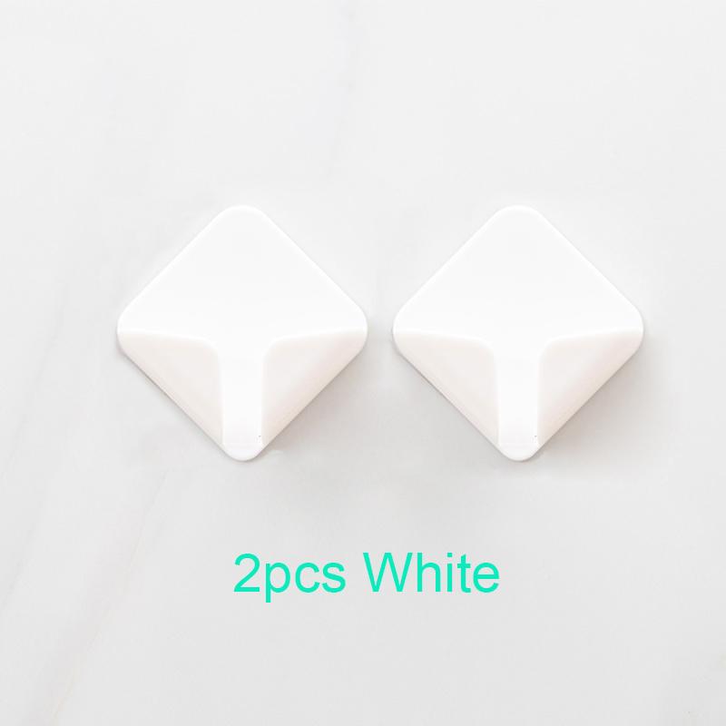 2pcs Plug Hooks Kitchen Organizer Self-adhesive Wall Hook Bathroom Razor Hook Toothbrush Holder Home and Decoration Wall Hanger