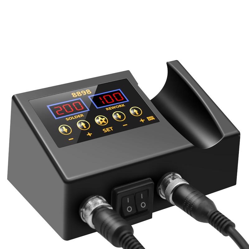 8898 SMD Rework Soldering Station 2 In 1 Hot Air Soldering Iron LCD Digital Display Welding Station BGA PCB IC Repair Tool