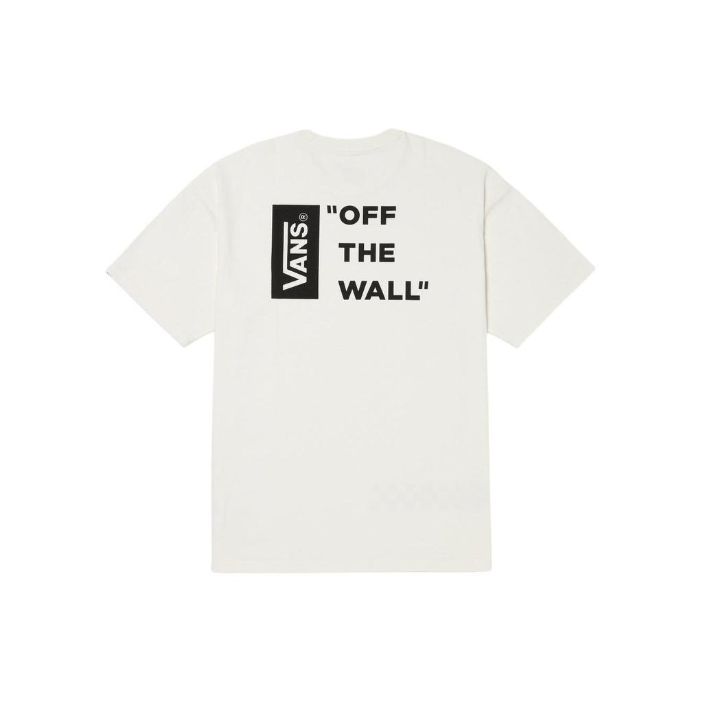 Vans American Retro Letter Checkerboard Print Round Neck Pullover Short Sleeve T-shirt Men Tops Off-White VN000GQCFS8