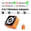 Adattatore Bluetooth MiNi Wireless 4-in-1 per Auto Carplay Spina USB Plug & Play Airplay Mirror Link WiFi Android Auto per iPhone Android Per il 98% di Auto OEM con Carplay e AA Cablati