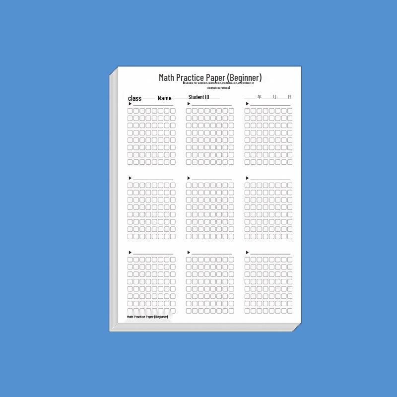 Primary School Math Practice & Alignment Workbook - Thick Draft & Letter Paper
