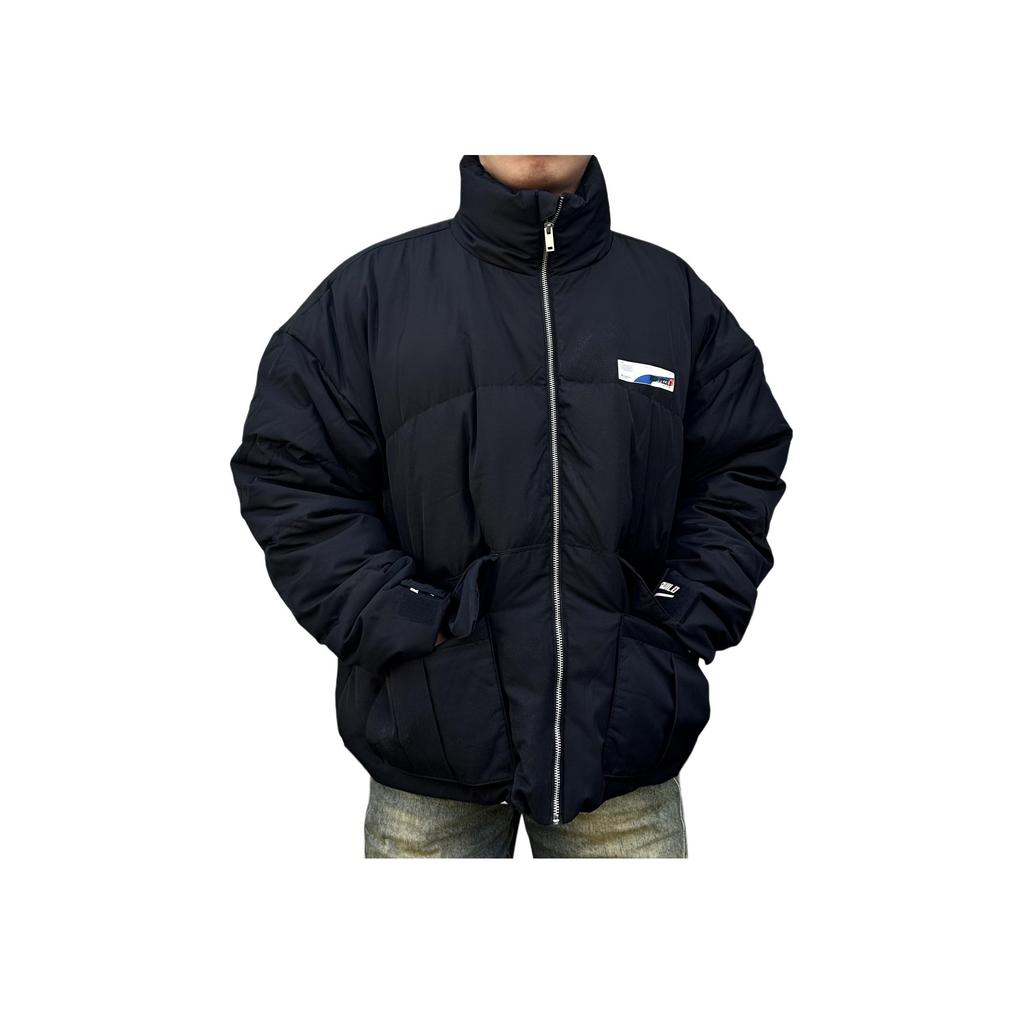 PUMA Roaringwild X Down Jacket With Reflective Logo Print And Stand Collar Men Outerwear Black 532587-01