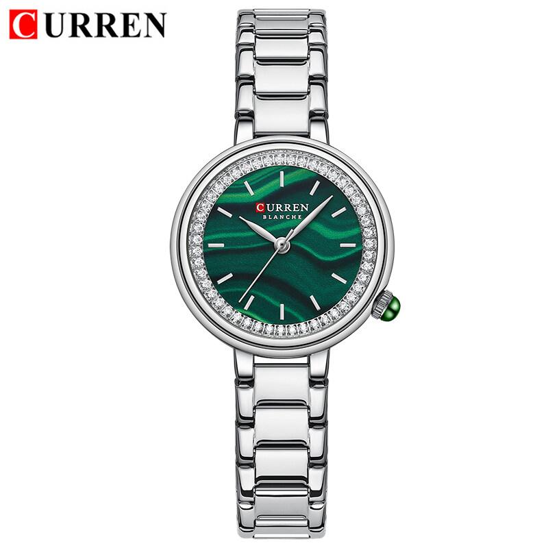 

CURREN Лучший бренд оригинальные элегантные женские кварцевые часы модные водонепроницаемые из нержавеющей стали для спорта на открытом воздухе зелёный
