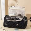 Travel Hair Dryer Bag Quilted Hair Dryer Pouch with Hook Portable Padded Hair Tools Organizer