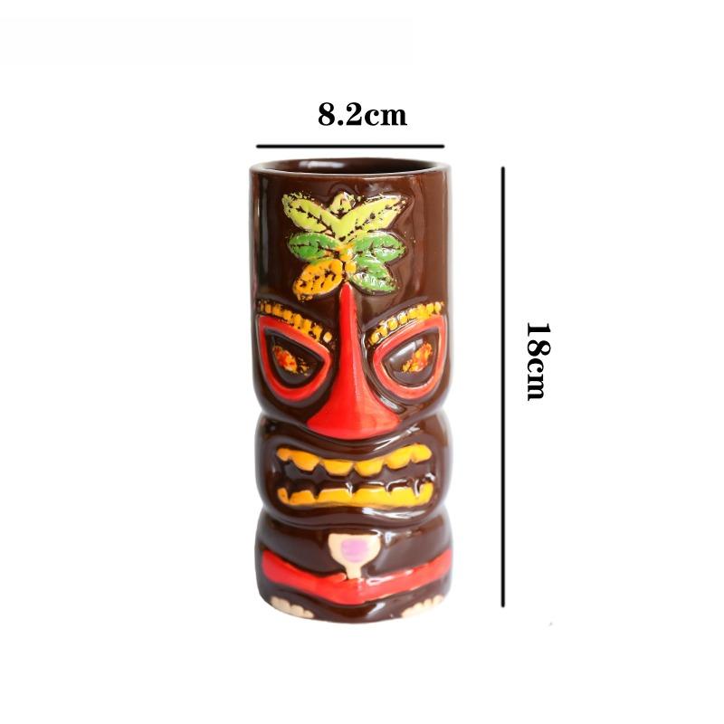 Tazza Tiki a Forma di Cocco Tazza in Ceramica per Festa Cocktail Estiva Bar sulla Spiaggia Decorazione a Tema Tiki Hawaiano