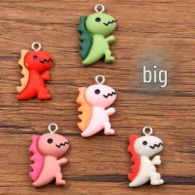 6-Farben Niedlicher Dinosaurier Anhänger für DIY Resin Acryl Zubehör (14x24mm) - Perfekt für Halsketten, Armbänder und Gepäck.