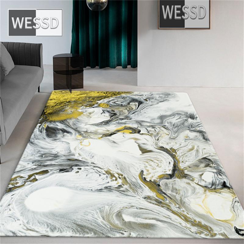 Gray White Abstract Marble Carpet Living Room Coffee Table Rug Chinese Landscape Bedroom Carpet Flannel Sponge Mat In Bathroom