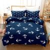 Anchor Duvet Cover Set,Nautical Pattern Classic Colors And Anchors Simplistic Design Sailor Ship Print Bedding Set Queen Size