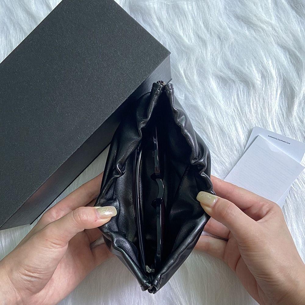 Bag Automatic Closed PU Leather Glasses Case Cosmetic Bag Eyewear Storage Bag Sunglasses Pouch