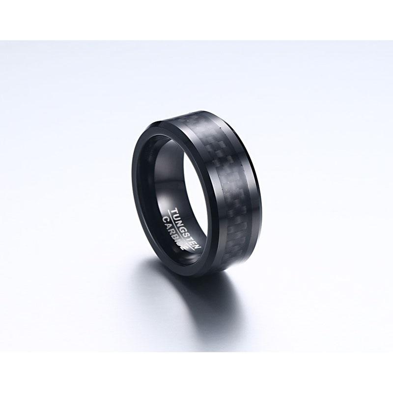 Unisex Exquisite Tungsten Steel Men 's Rings Black Tungsten Ring Fashion Jewelry