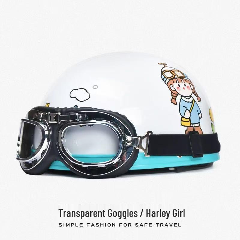 Women s 3C Certified Harley Electric Motorcycle Half Helmet - Trendy Summer Safety Style