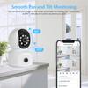 ABUO-4MP Wifi Camera Dual Screens Motion Detection Two Way Audio Indoor AC100-240V White US Plug