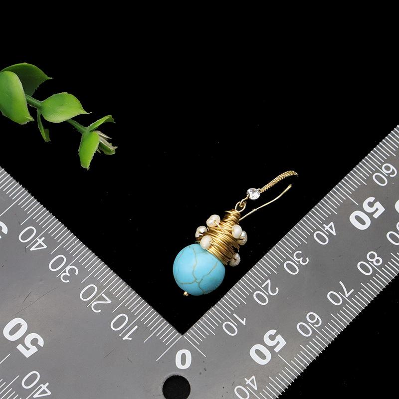 Pearl Earrings Flower Turquoise Women's Fashion Personality Flower Temperament Earrings