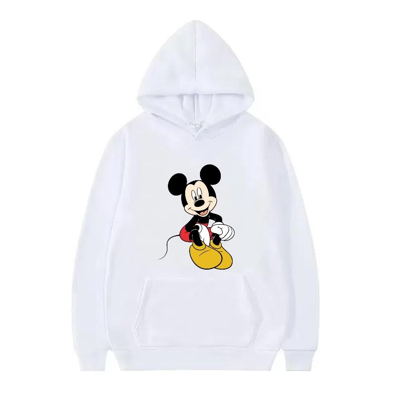 Disney Mickey Mouse Pattern Woman Streetwear Loose Grey Winter Tops Clothes Pullovers Ladies Cheap 90s Hoodies Men Sweatshirts
