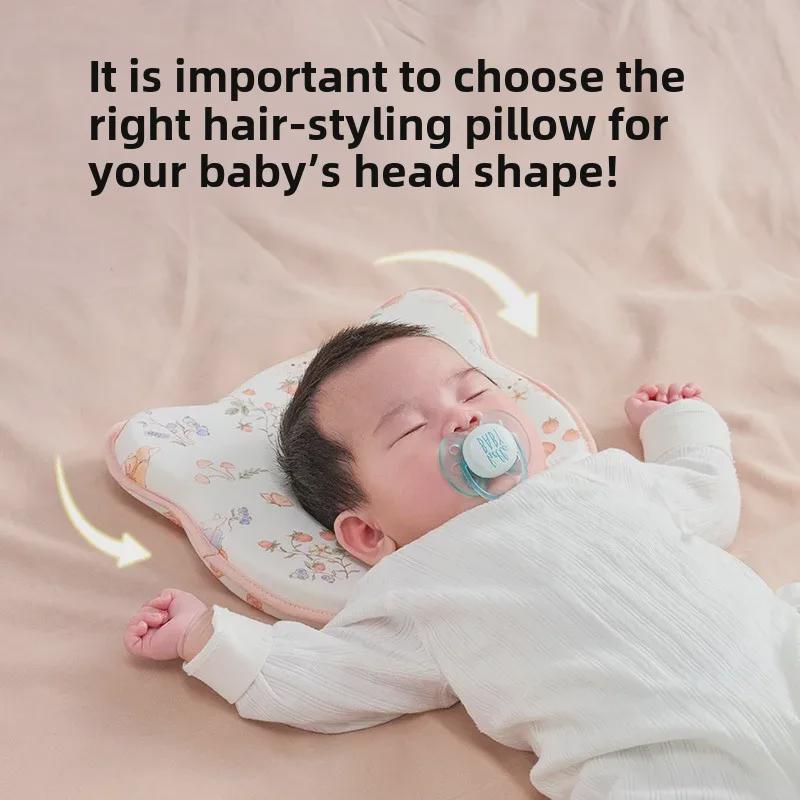 "Baby Memory Foam Pillow: Washable Silicone, 0-1 Years, Round Head Support"