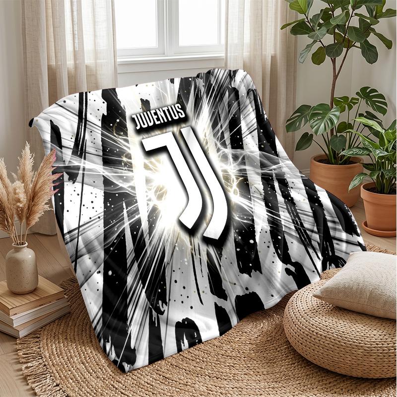 Coperta a tema Juventus FC Morbida coperta in flanella Coperta morbida tipo plaid Coperta accogliente per divano e letto per arredamento domestico
