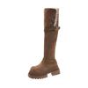 Women's Fur Integration Thick Bottom Heightening Winter Lightweight Warm Snow Boots Non-slip Wear-resistant Casual Sports Long Cotton Boots