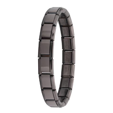 Braccialetti Quadrati Trendy in Acciaio Inossidabile per Donne Uomini HipHop Metallo Moduli Italiani Estensibili Regalo Gioielli Festa di Compleanno