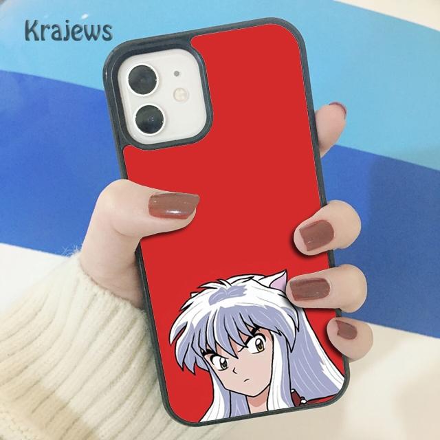 Krajews Anime Inuyasha Weiche Telefon Fall Abdeckung Für iPhone 14 5 SE 6s 7 8 plus X XR XS 11 12 13 pro max Samsung S21 S22 ultra