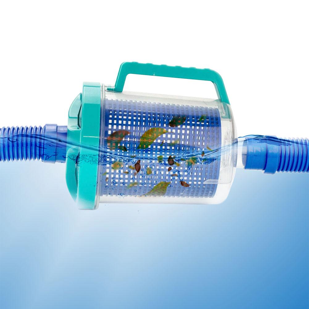 Inline Pool Leaf Canister Pool Leaf Catcher with 5 Skimmer Socks Pool Vacuum Filter Pool Leaf Collector for Pool & Spa