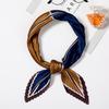 Scarf Rhombus Scarf Hundred Small Ears Fashion Simulation Scarf Silk Scarf Spring and Summer Color Matching Folds Versatile New Occupation