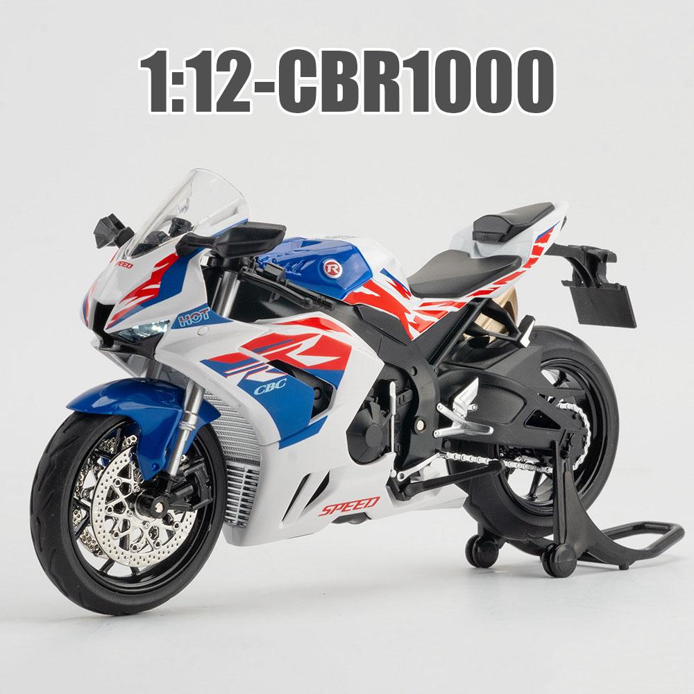 1:12 Honda Cbr1000 Cb400x Alloy Model Diecast Motorcycle Toys Car Front Wheel Steering Sound Light Miniature Motorbick Boy Gifts