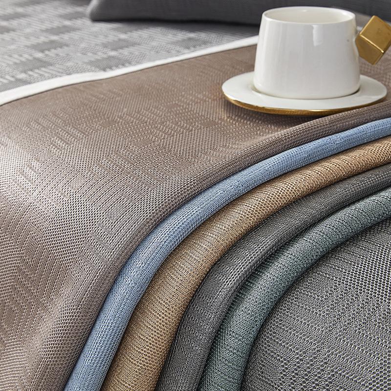 Summer Ice Silk Cool Sofa Cushion Non-Slip Sofa Cushion Summer Leather Cushion Light Luxury Sofa Cover Cloth Cover Cover
