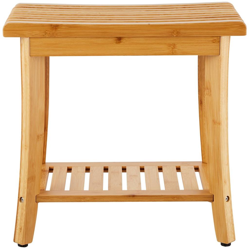Bamboo Shower Bench 19.1 X 11.3 X 18.3 In Shower Stool Chair for Bathroom