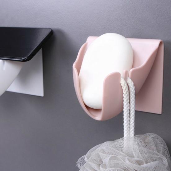 Portable Bathroom Shower Sponge Soap Dish Tray Draining Rack Holder Organizer