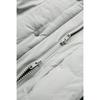 Customellow Gray Oversized Fit Hooded Goose Down Puffer Short Jacket C9uaw25811