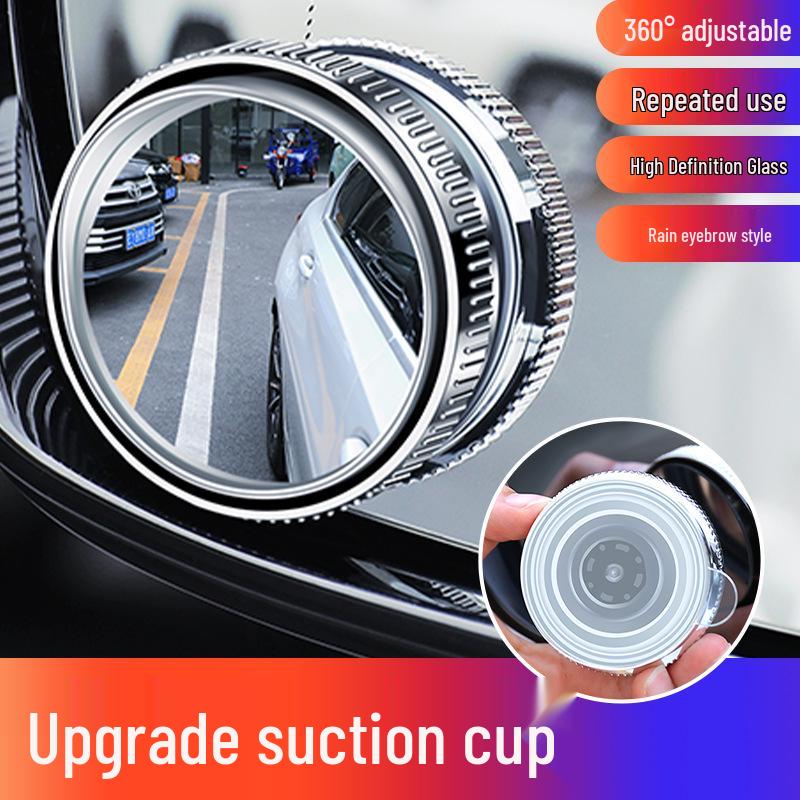 Verstellbarer Totwinkelspiegel mit Saugnapf für Autos – Kleiner, runder Rückspiegel