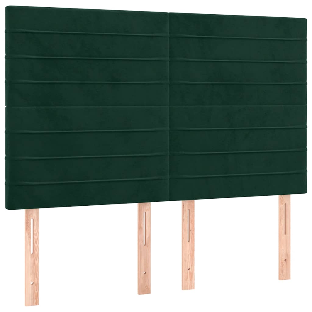 Bed Frame without Mattress Dark Green 140 x 190 cm Velvet