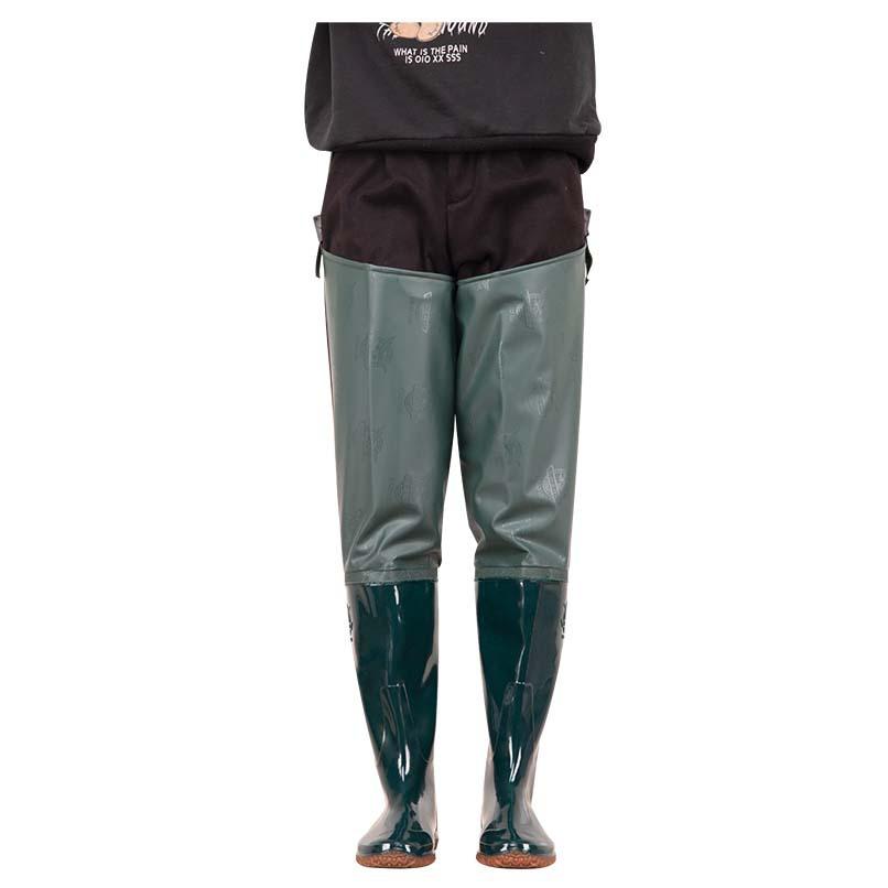 Green Plus Long Tube Wading Shoes Rice Planting Rain Shoes Non-slip Fishing Rain Boots Shoes Knee High Launching Shoes Half Body Water Shoes