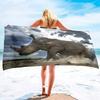 Asciugamano da Spiaggia Rinoceronte Carino Asciugamano da Bagno con Stampa Animale Selvatico per Spa Viaggio Yoga Sport Campeggio Escursionismo Microfibra Asciugatura Rapida Copricostume