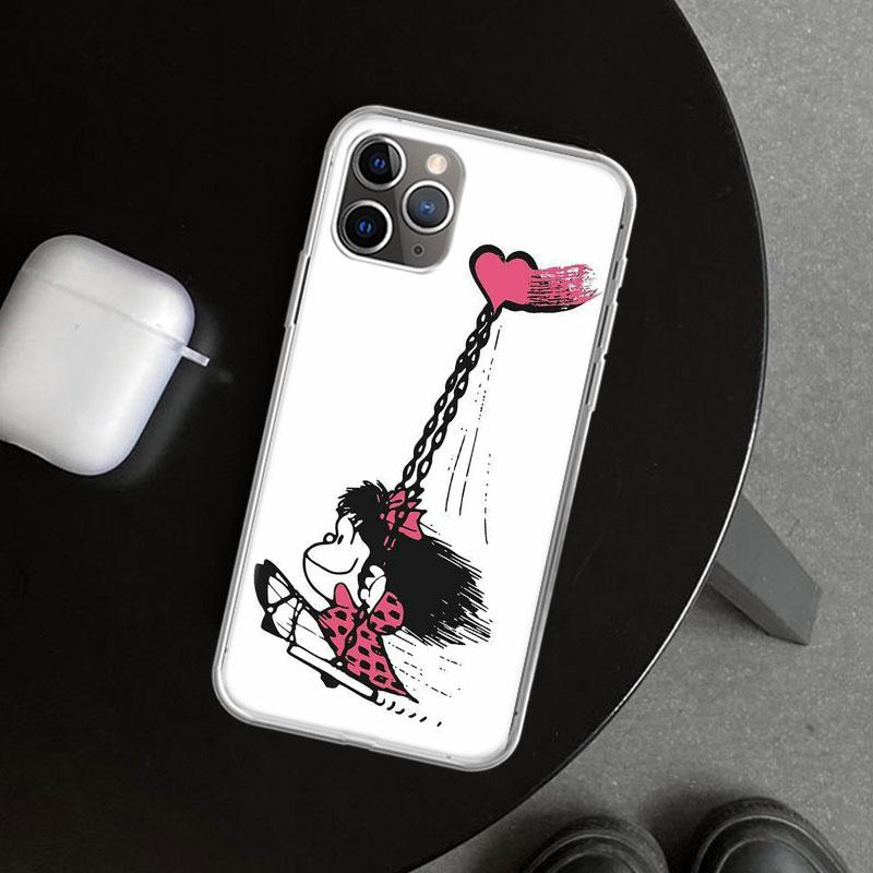 Cartoon Cute Mafalda Phone Case Cover for iPhone 18 11 12 13 Mini 14 15 Plus 16 Pro Max 17 Air 7 8 + SE Art Customized Fundas 11 12